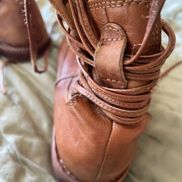 Chocolat Blu Leather Brown Boho Ankle Booties Size 38 7.5 - Picture 10 of 14